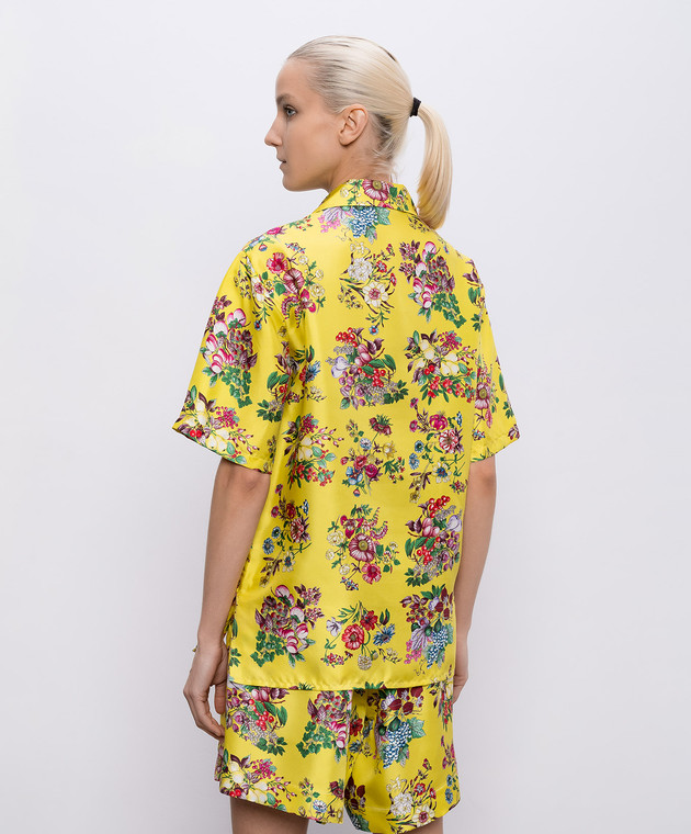 MANTERO 1902 Жовта блуа Leon із шовку 0205A2811T0881H зображення 4