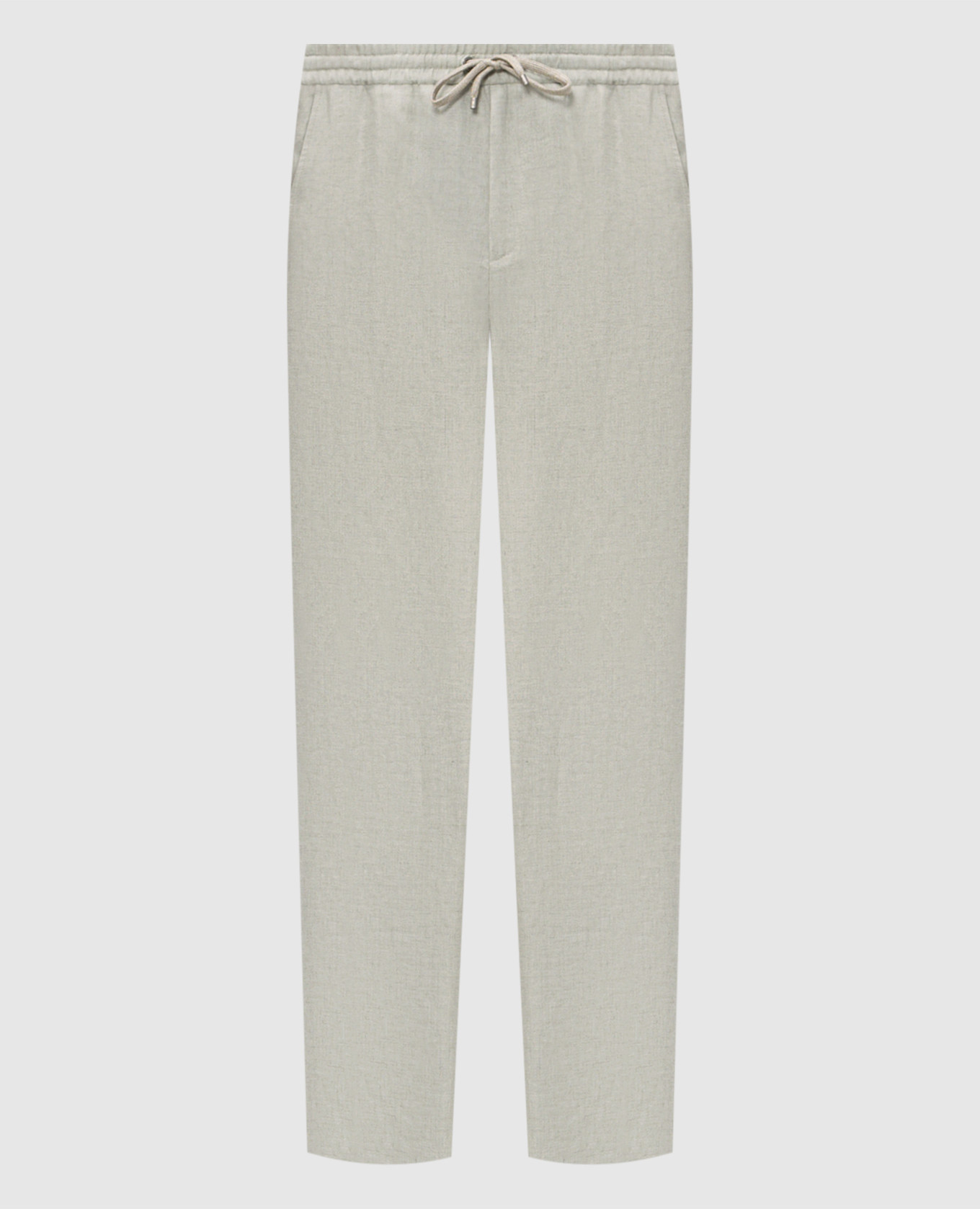 Зеленые брюки из льна