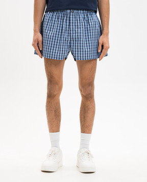 Vetements Сині шорти в піжамному стилі в клітинку WE76SS386NC
