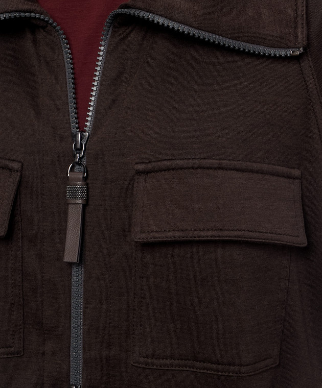 Brunello Cucinelli Коричневая спортивная куртка с шелком MP828B2B06 изображение 5