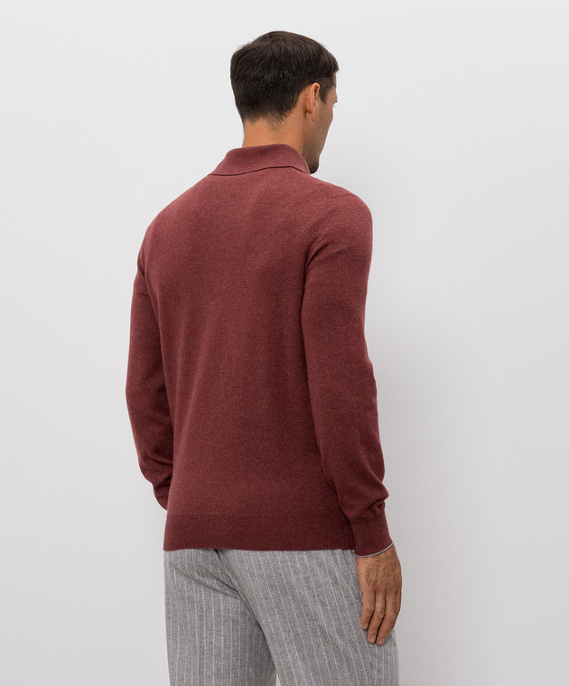 Brunello Cucinelli Поло бордового цвета из кашемира M2200295 изображение 4