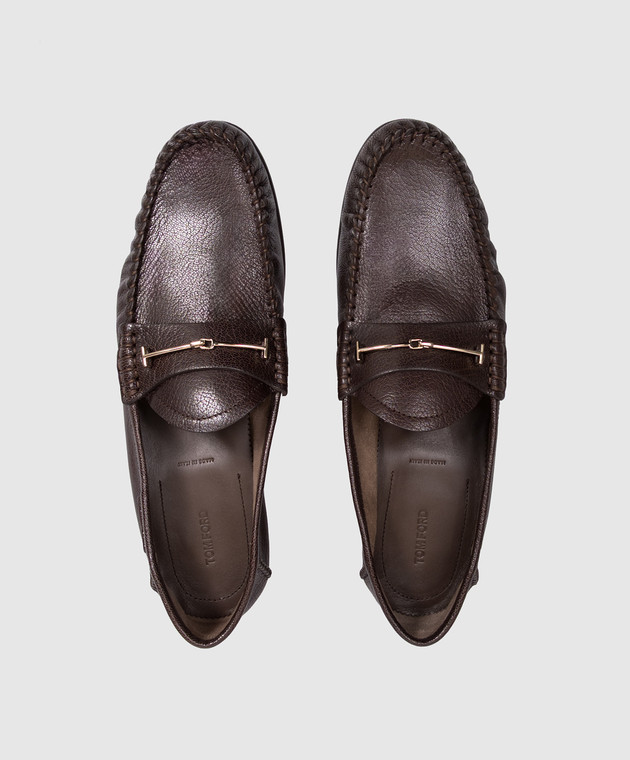 Tom Ford Коричневые кожаные лоферы W3909LGO060P изображение 4