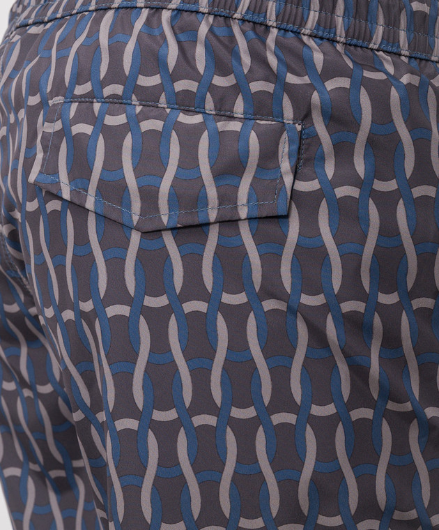 Enrico Mandelli Серые шорты для плавания в принт MARLIN6070 изображение 4