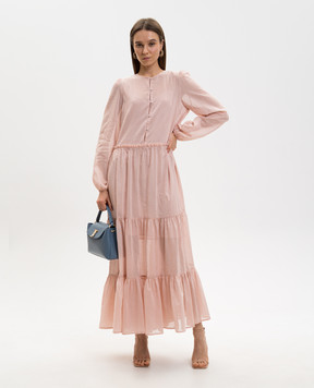 Twinset Рожева сукня міді з оборками 261TF2051