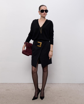 Balmain Черный пуловер из шерсти HF1KB045KJ99