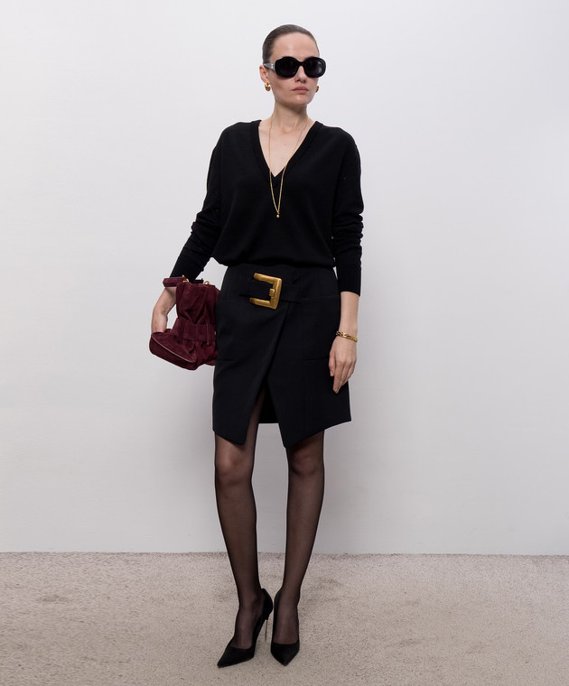 Balmain Черный пуловер из шерсти HF1KB045KJ99 изображение 2