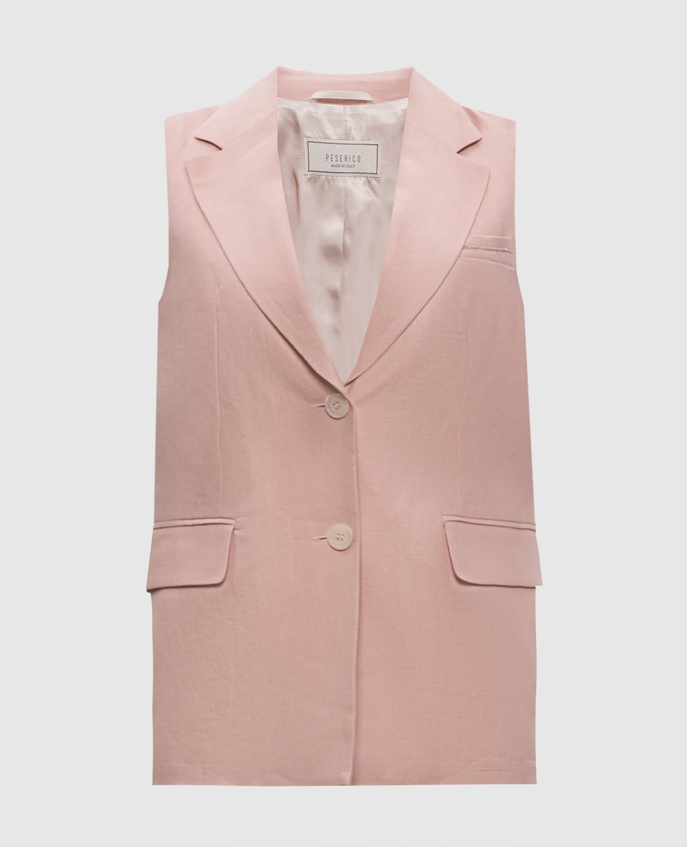 Розовый жилет из льна