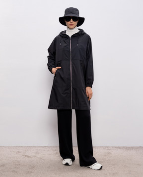 Yves Salomon Army Чорний плащ 26EFM01390L04W