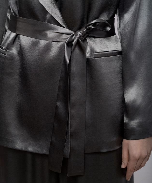 Peserico Зелений двобортний жакет з поясом E01220A01514 зображення 5