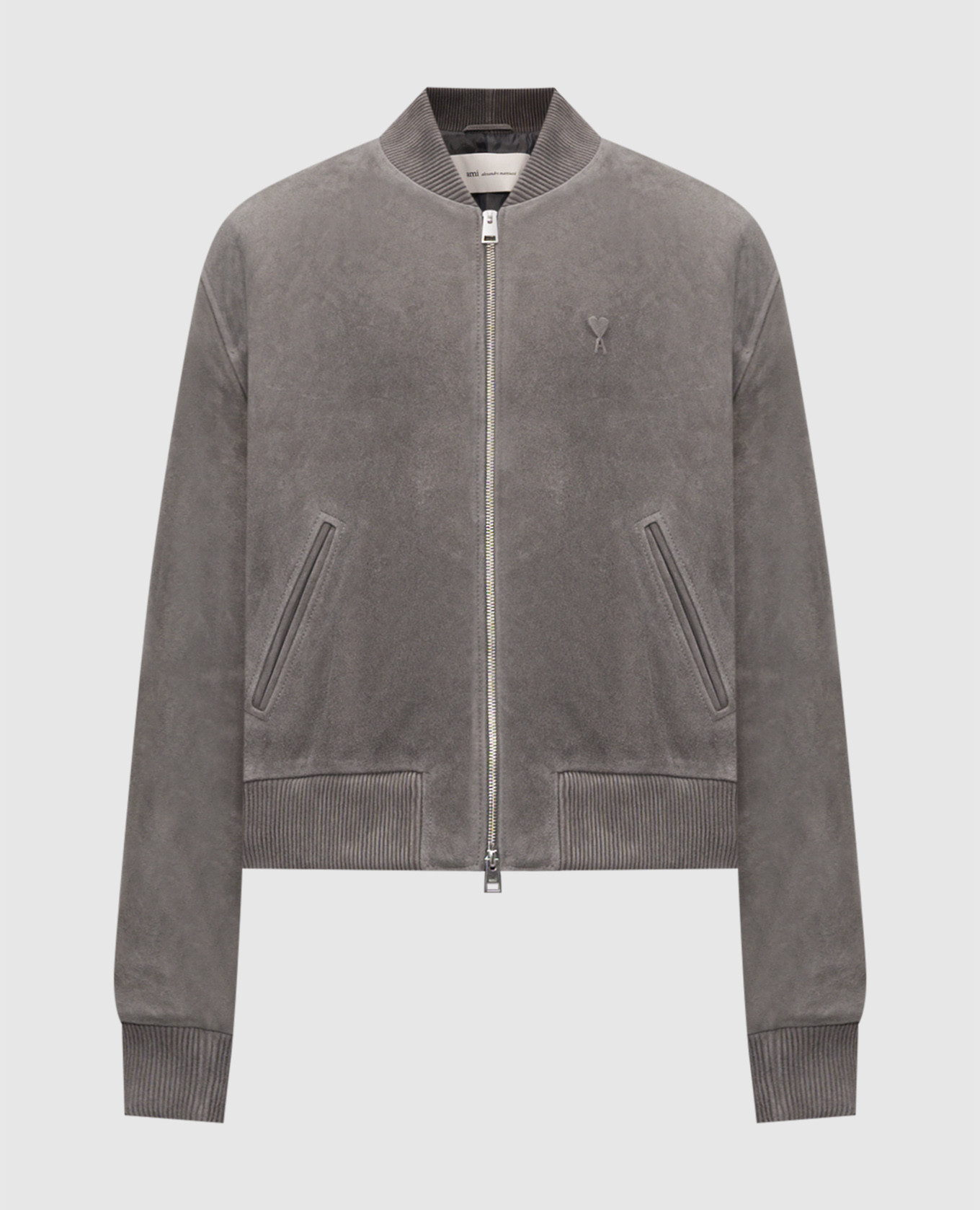 Серая замшевая куртка