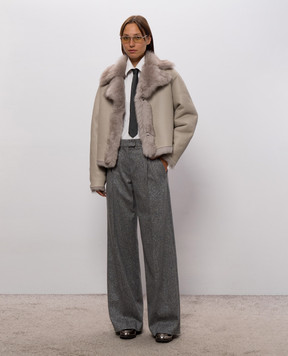 Brunello Cucinelli Сірі штани у візерунок з люрексом MD007P8884
