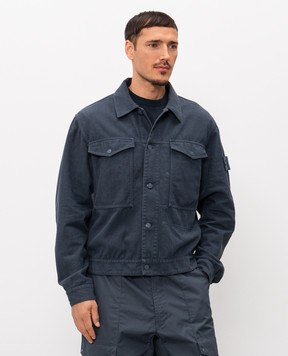 Stone Island Синяя куртка с леном L1S154100040S0F35