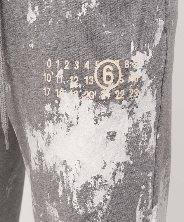 Maison Margiela MM6 Серые спортивные брюки с пинтом логотипа S62KB0263S25337 изображение 4