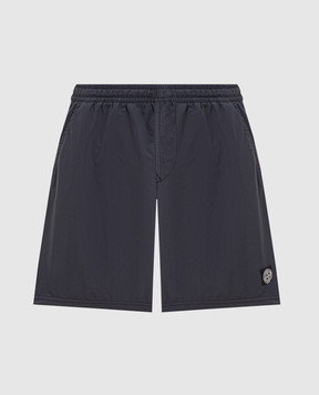 Stone Island Голубые шорты для плавания с нашивкой эмблемы L1S15B100B09S0046