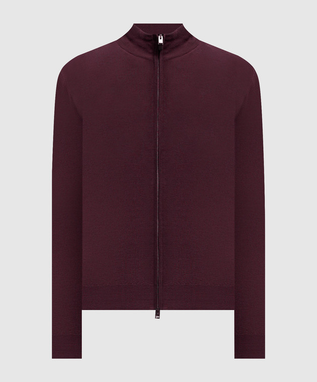 Canali Бордовий кардиган з вовни MK01149C0022