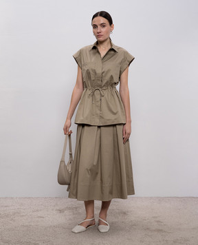 Peserico Юбка миди цвета хаки A0553701979