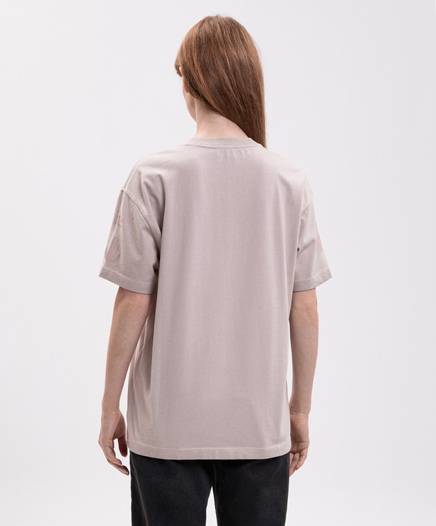 Off-White Розовая футболка с брендовым принтом 2FA00489T изображение 4