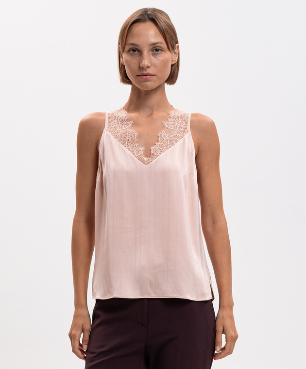 Twinset Розовый топ с кружевом 262TP2124 изображение 3