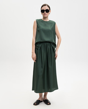 Asceno Зеленая юбка Рома из шелка B068F03C509