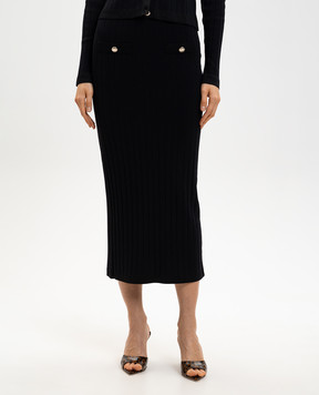 Twinset Чорна спідниця міді рубчик 261AP3113