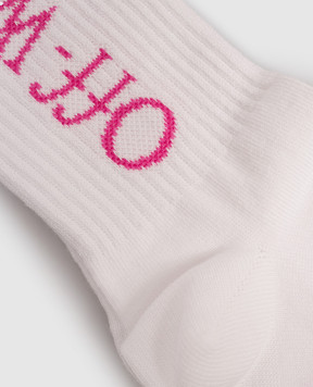 Off-White Детские белые носки с логотипом OGRA003F25KNI002