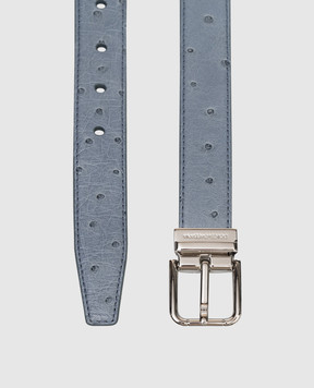 Dolce&Gabbana Блакитний ремінь з шкіри страуса BC4337A8M90