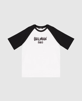 Balmain Детская футболка с контрастным логотипом BZ8H81Z36721214