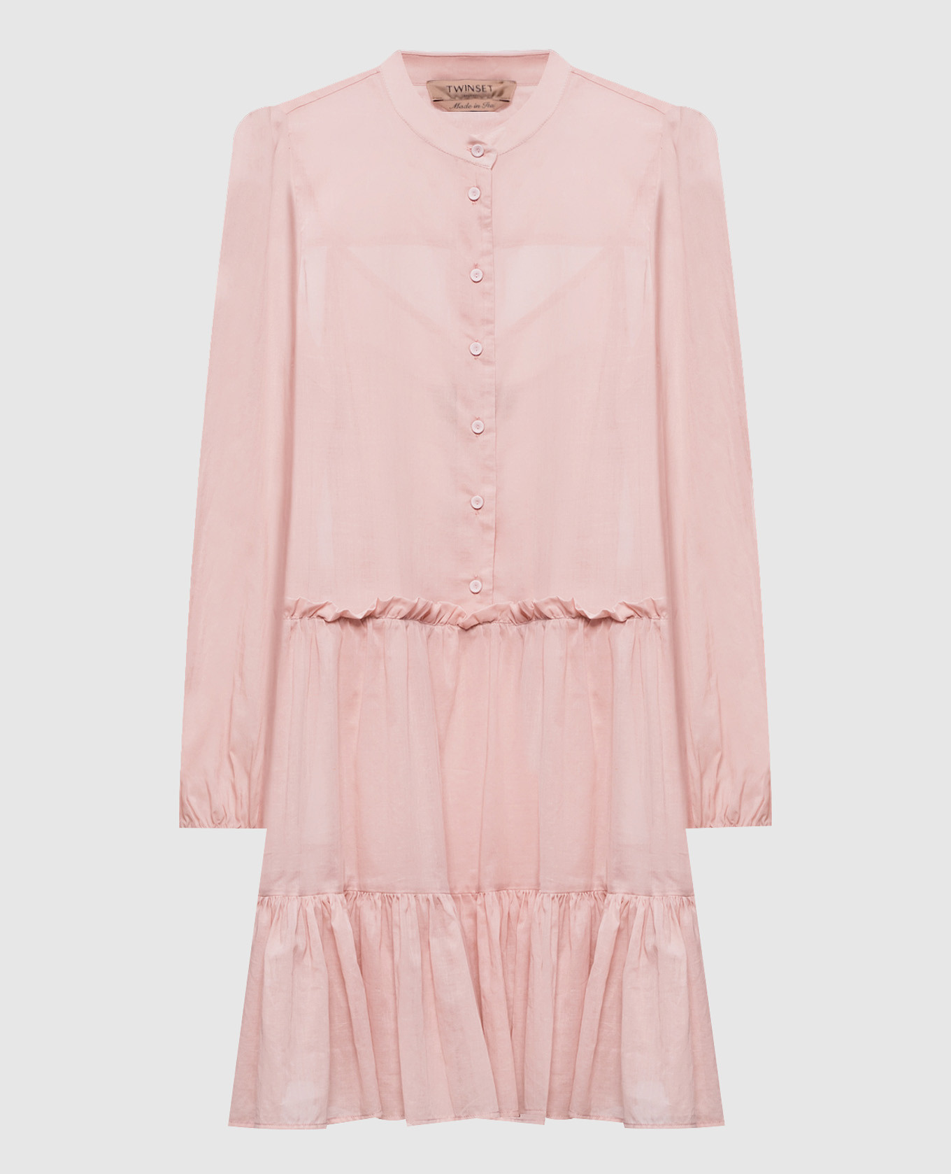 Розовое платье с металлическим логотипом