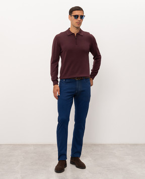 Canali Бордовое поло из шерсти MK01149C0572