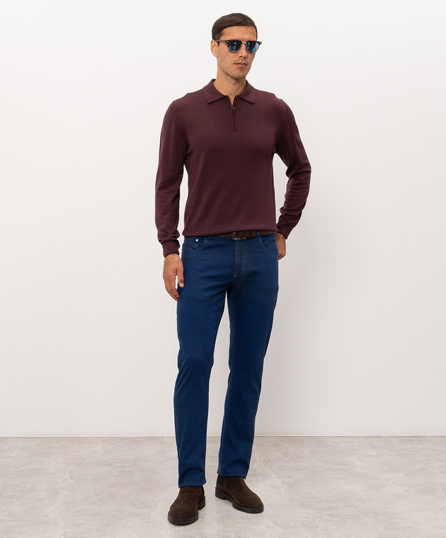 Canali Бордове поло з вовни MK01149C0572 зображення 2
