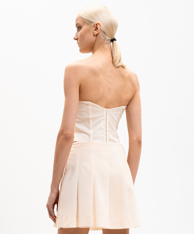 Ermanno Scervino Бежевий топ-бюстьє із шовку D482L767FWB зображення 4