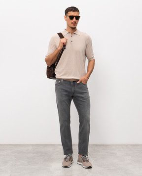 Peserico Бежеве поло в геометричний візерунок R59489F149173Q