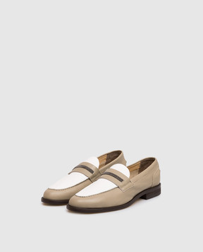 Doucal's Шкіряні лофери кольору хакі з ланцюжком моніль DD8856ALAIPY841