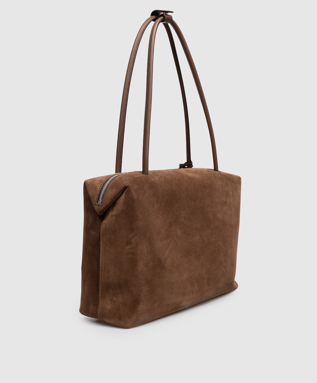 Max Mara Коричнева замшева сумка-тоут HOLDALL GLIDE MXAHOLDALLGLIDE зображення 3