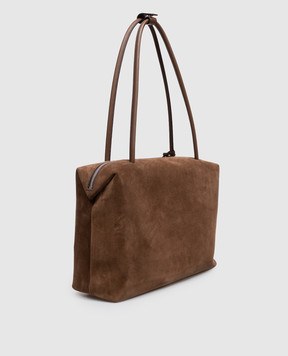 Max Mara Коричневая замшевая сумка-тоут HOLDALL GLIDE MXAHOLDALLGLIDE