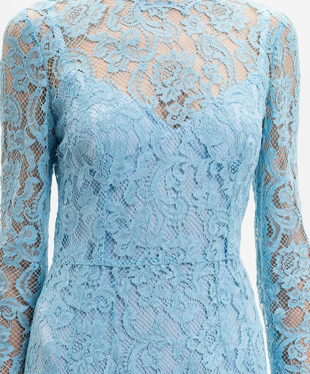 Dolce&Gabbana Голубое платье из кружева F6M0DTILMDR изображение 4