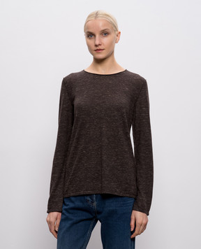 The Row Коричневый меланжевый джемпер Nile из кашемира, шелка и льна 10701Y876