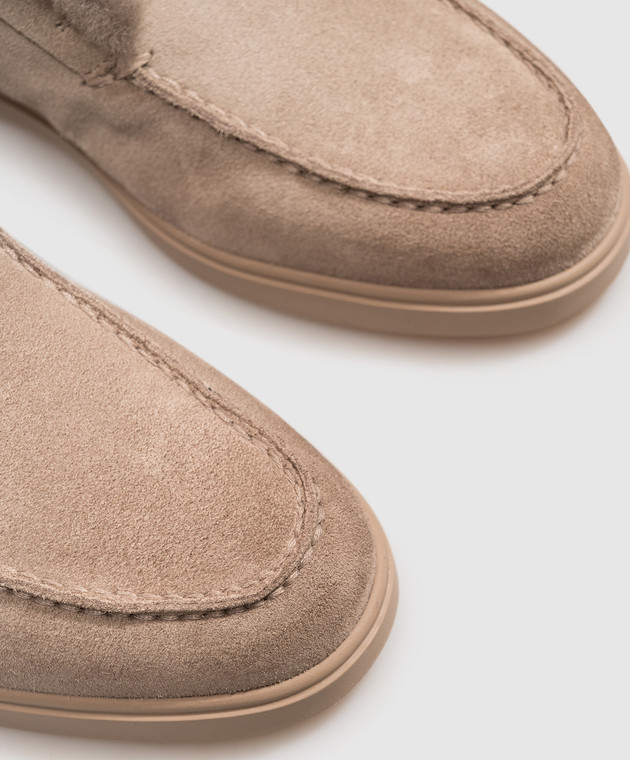 Santoni Серые замшевые дезерты на меху WUYA58457TTGAPFR изображение 5