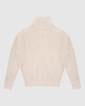 Brunello Cucinelli Дитячий бежевий кардиган з паєтками BDVM78106C