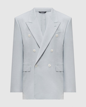 Dolce&Gabbana Блакитний двобортний піджак G2WJ2TFU9AW
