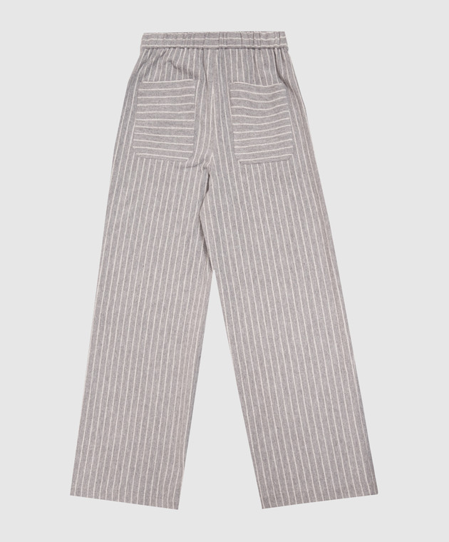 Brunello Cucinelli Детские серые брюки в полоску BB192P269B изображение 2