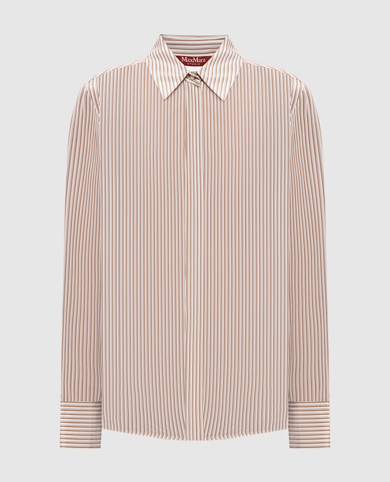 Белая рубашка MSTFLIRT из шелка в полоску