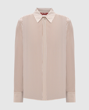 Max Mara Белая рубашка MSTFLIRT из шелка в полоску MSTFLIRT