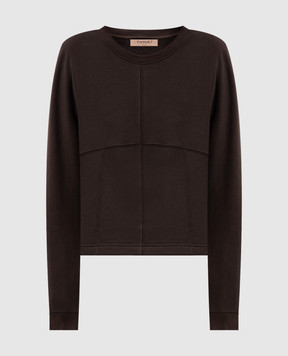 Twinset Коричневый свитшот с акцентными швами 262TP272A