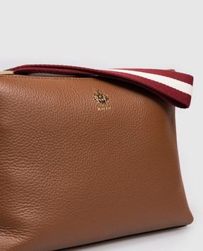 Bally Коричневый кожаный клатч с эмблемой WLO08OVT990