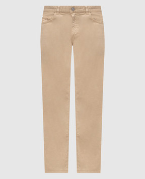 Trussardi Бежевые брюки с патчем логотипа P701H204863NMP380T68