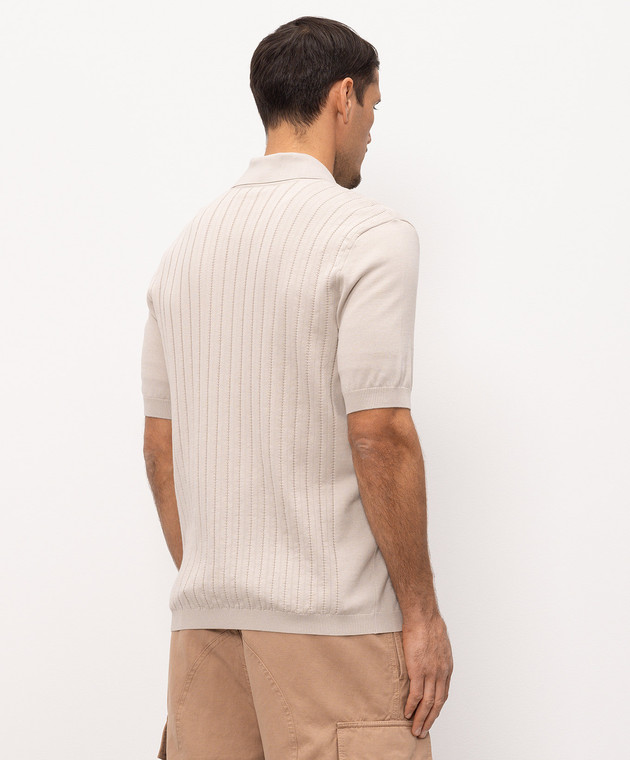 Brunello Cucinelli Бежевая рубашка с короткими рукавами M29204006 изображение 4