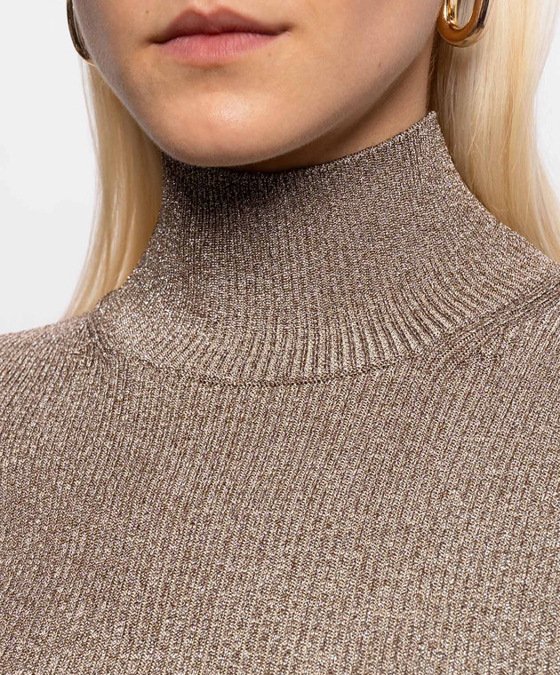 Missoni Бежевый топ в рубчик с люрексом DC26WN03BK01H3 изображение 5