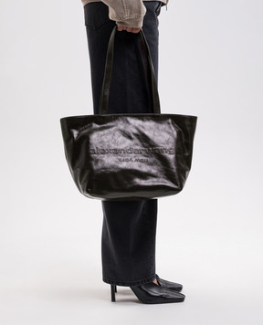 Alexander Wang Бордовая кожаная сумка-тоут с фактурным логотипом 20226T60L