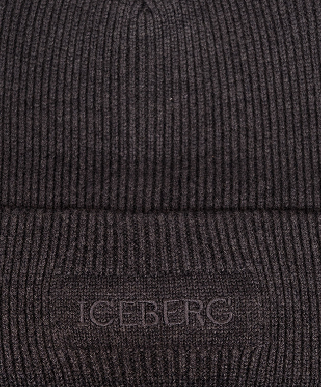Iceberg Сіра шапка з вовни з вишивкою логотипа 30409005 зображення 4